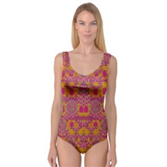 Fern Landscape In Harmony With Bleeding Hearts Fantasy Art Princess Tank Leotard  by pepitasart