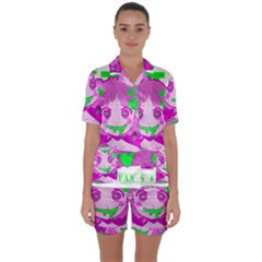 Fujoshi Satin Short Sleeve Pyjamas Set by psychodeliciashop