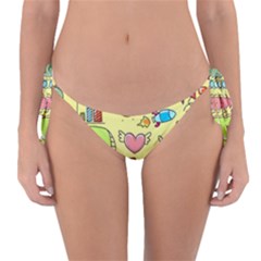 Cute Sketch Child Graphic Funny Reversible Bikini Bottom by Celenk
