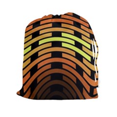 Fractal Orange Texture Waves Drawstring Pouches (xxl) by Celenk