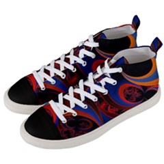 Fractal Abstract Pattern Circles Men s Mid-top Canvas Sneakers by Celenk