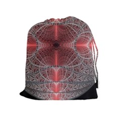 Fractal Diamond Circle Pattern Drawstring Pouches (extra Large) by Celenk