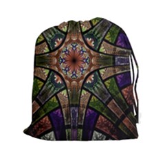 Fractal Detail Elements Pattern Drawstring Pouches (xxl) by Celenk
