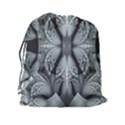 Fractal Blue Lace Texture Pattern Drawstring Pouches (XXL) View2