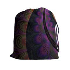 Fractal Colorful Pattern Spiral Drawstring Pouches (xxl) by Celenk