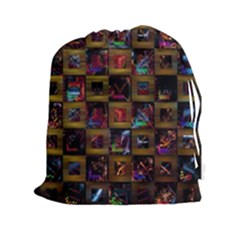 Kaleidoscope Pattern Abstract Art Drawstring Pouches (xxl) by Celenk