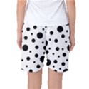 Black On White Polka Dot Pattern Women s Basketball Shorts View2