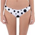 Black On White Polka Dot Pattern Reversible Hipster Bikini Bottoms View1