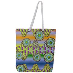 Amoeba Flowers Full Print Rope Handle Tote (large) by CosmicEsoteric