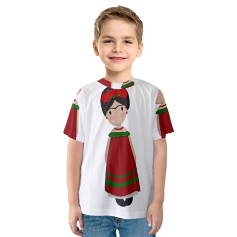 Frida Kahlo Doll Kids  Sport Mesh Tee by Valentinaart