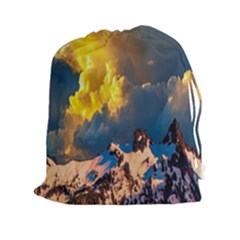 Mountains Clouds Landscape Scenic Drawstring Pouches (xxl) by Celenk
