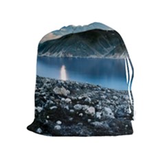 Shore Mountain Water Landscape Drawstring Pouches (extra Large) by Celenk
