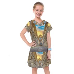 Abbey Ruin Architecture Medieval Kids  Drop Waist Dress by Celenk