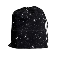 Black Background Texture Stars Drawstring Pouches (xxl) by Celenk