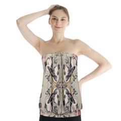 Vintage Birds Strapless Top by Celenk