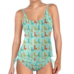 Blue Orange Boots Tankini Set by snowwhitegirl