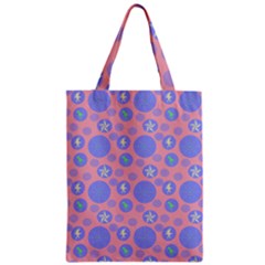 Pink Retro Dots Zipper Classic Tote Bag by snowwhitegirl