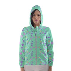 Mint Heart Cherries Hooded Wind Breaker (women) by snowwhitegirl