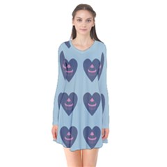 Cupcake Heart Teal Blue Flare Dress by snowwhitegirl