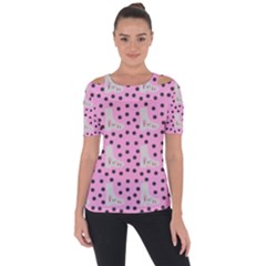 Deer Boots Pink Grey Short Sleeve Top by snowwhitegirl
