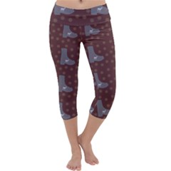Deer Boots Brown Capri Yoga Leggings by snowwhitegirl