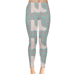 Deer Boots Blue White Leggings  by snowwhitegirl