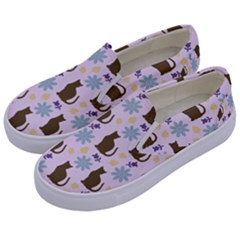 Outside Brown Cats Kids  Canvas Slip Ons by snowwhitegirl