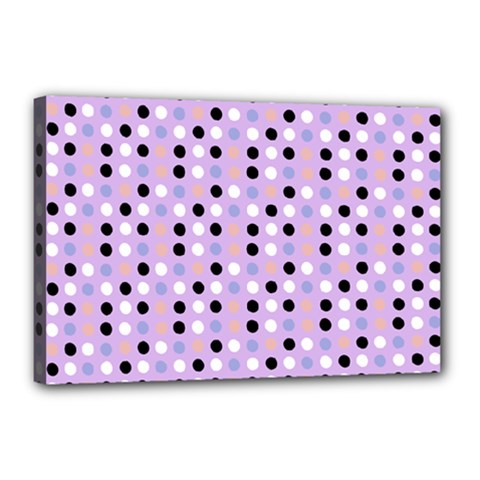 Black White Pink Blue Eggs On Violet Canvas 18  X 12  by snowwhitegirl