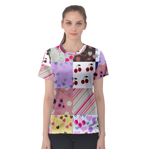 Quilt Of My Patterns Women s Sport Mesh Tee by snowwhitegirl