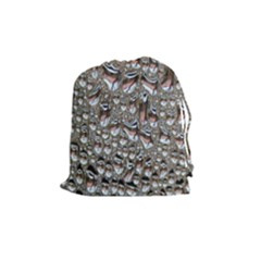 Droplets Pane Drops Of Water Drawstring Pouches (medium)  by Nexatart