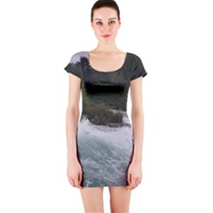 Sightseeing At Niagara Falls Short Sleeve Bodycon Dress by canvasngiftshop