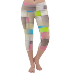 Background Abstract Grid Capri Yoga Leggings by Nexatart