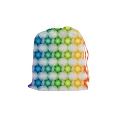 Background Colorful Geometric Drawstring Pouches (medium)  by Nexatart