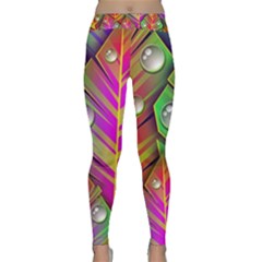 Abstract Background Colorful Leaves Classic Yoga Leggings by Nexatart