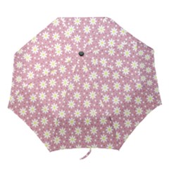 Daisy Dots Pink Folding Umbrellas by snowwhitegirl