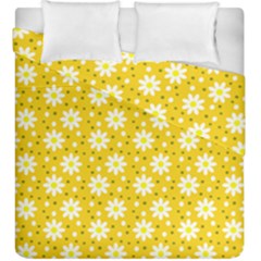 Daisy Dots Yellow Duvet Cover Double Side (king Size) by snowwhitegirl