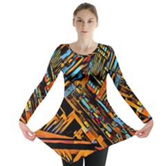 City Scape Long Sleeve Tunic  by NouveauDesign