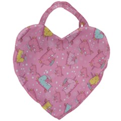 Unicorns Eating Ice Cream Pattern Giant Heart Shaped Tote by Bigfootshirtshop