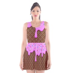 Chocolate And Strawberry Icecream Scoop Neck Skater Dress by jumpercat