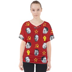 Communist Leaders V-neck Dolman Drape Top by Valentinaart