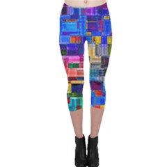 Background Art Abstract Watercolor Capri Leggings  by Nexatart