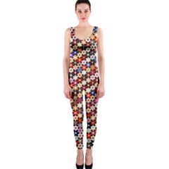Mosaic Pattern Quilt Pattern One Piece Catsuit by paulaoliveiradesign
