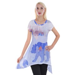 My Tribe,modern Art Short Sleeve Side Drop Tunic by NouveauDesign