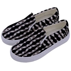 Wavy Stripes Pattern Kids  Canvas Slip Ons by dflcprints