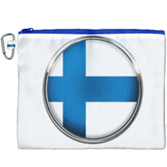 Finland Country Flag Countries Canvas Cosmetic Bag (xxxl) by Nexatart