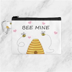 Bee Mine Valentines Day Canvas Cosmetic Bag (medium) by Valentinaart