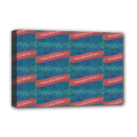 Valentine Day Pattern Deluxe Canvas 18  X 12   by dflcprints