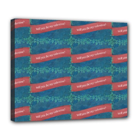 Valentine Day Pattern Deluxe Canvas 24  X 20   by dflcprints