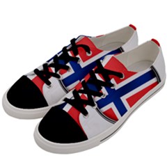 Norway Country Nation Blue Symbol Men s Low Top Canvas Sneakers by Nexatart