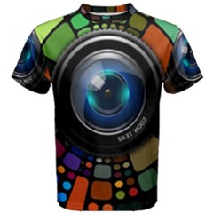 Lens Photography Colorful Desktop Men s Cotton Tee by Nexatart